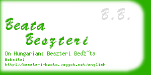 beata beszteri business card